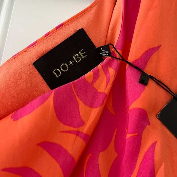 Do+Be Tropical-Print One-Shoulder Midi Dress Women's Size Large - Picture 8 of 8